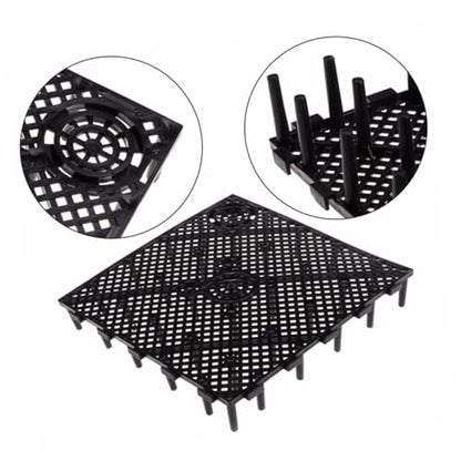 BESPORTBLE 20 Pcs Bottom Plate Fish Tank Bottom Aquarium Egg Crate Fish Tank with Divider Clapboard Pump and Live Fish Grid - color: Blackx2pcs, size: 10pcsx2pcs