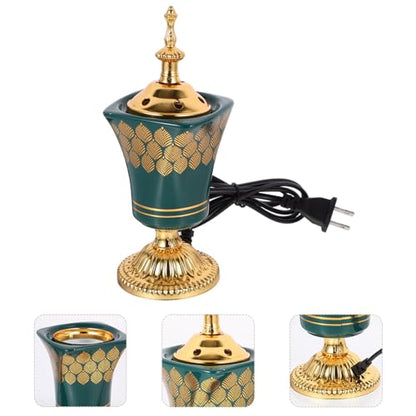 Alipis Electric Incense Burner Bakhoor Electric Incense Burner Middle Eastern Style Censer Plug-in Aroma for Home Decor Meditation Yoga Bedroom 7.67 X 2.95 X 2.95 in Us Plug