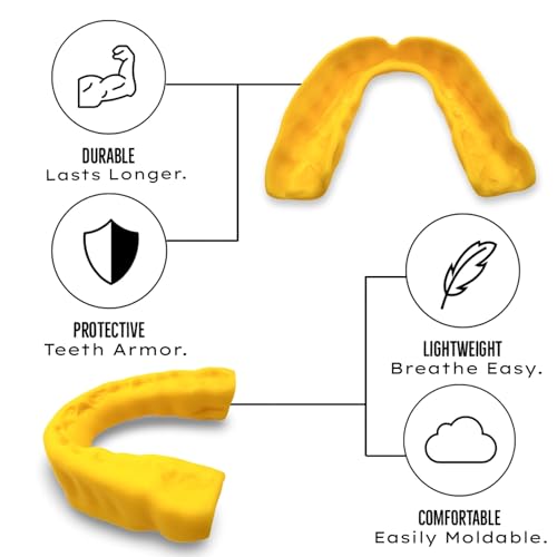 Zero-G Sports Mouthguard Yellow 1-Pack - Adult Size - Boil & Bite - Basketball, Football, Soccer, Baseball, Hockey, Lacrosse - color: Yellow