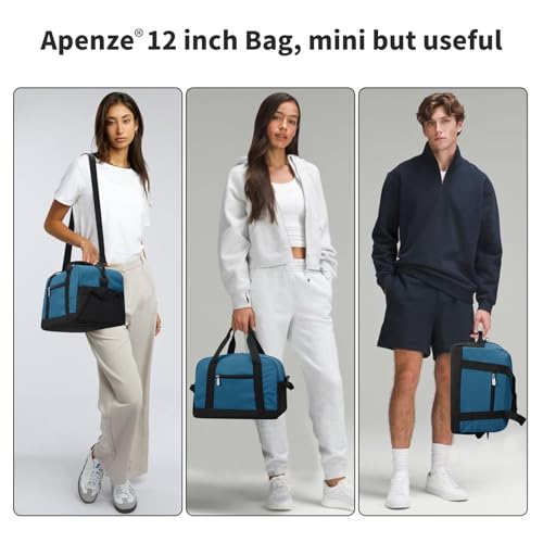 Apenze Small Gym Bag Carry On Bag - 12 in Mini Duffle Bag Lightweight for Overnight Travel(Blue) - color: Blue, size: 12inch