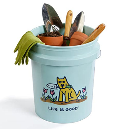 Life is Good Rocket's Garden 5 Gallon Bucket, 2 Pack, BPA-Free | Heavy-duty plastic buckets with comfortable handles for gardening, cleaning, storage, and home improvement projects. - size: Rocket's Garden