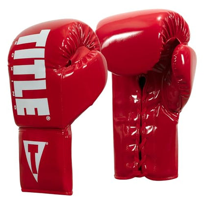 TITLE Boxing Inferno Intensity Lace Training Gloves - MMA, Kickboxing, Punching Bag, Sparring - 14, 16, 18oz - color: Red/White, size: 14 oz