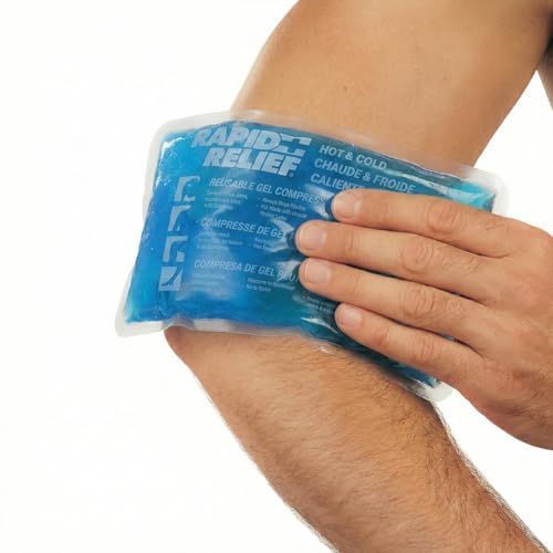 Rapid Relief Gel Ice Pack, Reusable Cold Pain Relief, Medium 5x9 Inch 1 Ct | Injuries, Heat Pack with Gel that Stays Flexible When Frozen, Cold Therapy for Knee, Elbow and Muscle Aches - size: 5 x 9 Inch