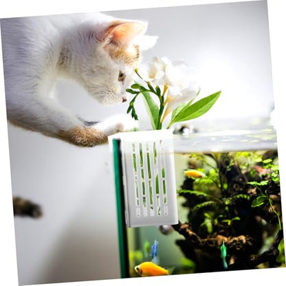 Happyyami 2pcs Aquarium Plant Holder Baskets Aquatic Plant Cup Cultivation Baskets Fish Tank Live Pot Easy to Install Wall Hanging Aquarium Supplies