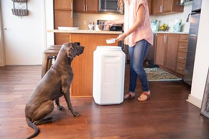 Vittles Vault Traditional Pet Food Storage Container For Dog Kibbles/Bird Seed/Oatmeal/Rice/Flour/Cereal, BPA Free Plastic, Sealed Airtight For Cat Food, Up To 80 lb, Made in USA, With Scoop, Gray - size: 80 Pounds