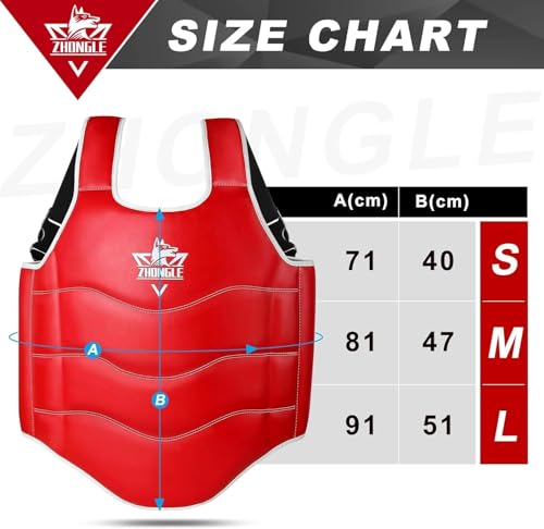 Boxing Chest Protector Adjustable MMA Taekwondo Muay Thai Chest Protector, Boxing Training Heavy fist, Adjustable Shield, Martial Arts Upper Abdomen Protective pad, Taekwondo