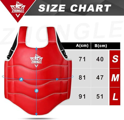 Boxing Chest Protector Adjustable MMA Taekwondo Muay Thai Chest Protector, Boxing Training Heavy fist, Adjustable Shield, Martial Arts Upper Abdomen Protective pad, Taekwondo