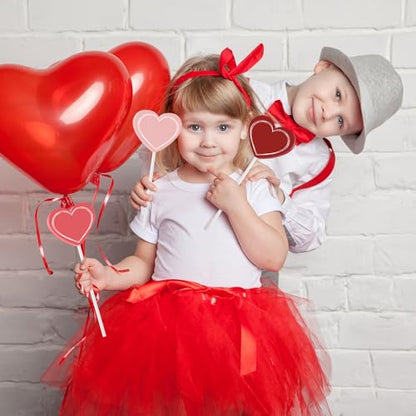 3 Pieces Valentine's Day Table Decorations Wooden Heart Set,Rustic Valentine's Day Tiered Tray Decor for Home Tables (Line) - style: Line