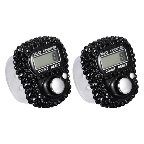 Electronic Finger Tally Counter, Resettable Mini Lap Finger Counter-Fitting for (Golf/Cargo Counting/Lap Counting/Attendance) - color: Black