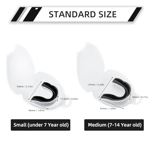 LPONJAR Moldable Sports Mouth Guard for Toddler Kids Youth, 5 Pack | Mouthguard with Case for Boys & Girls, Ideal for Football Lacrosse Hockey Basketball Boxing Taekwondo MMA Karate, Non-Braces - size: Medium (7-14 Year old)