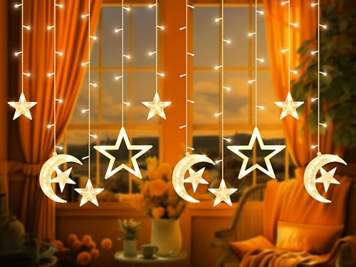 OLEEK Ramadan Lights Decorations - Ramadan Decorations for Home 2026 - Ramadan Decoration Lights - Ramadan Gifts for Kids - Ramadan Decor - Ramadan String Lights زينه رمضان - Ramadan led Lights - style: Integrated Crescent & Star