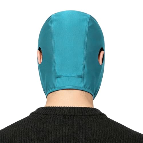 Women Men Full Cover Wrestling Headgear Grappling Hair Cap with Open Ears for Going Out Yoga - color: Light Blue