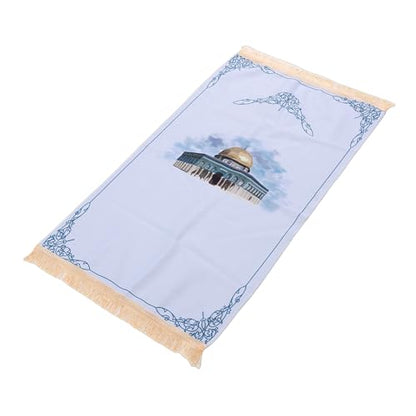 Tissting Cotton Prayer Mat with Tassels - Portable Meditation Rug for Adults Kids, Soft Non Shedding Fabric with Traditional Design for Home Travel Use