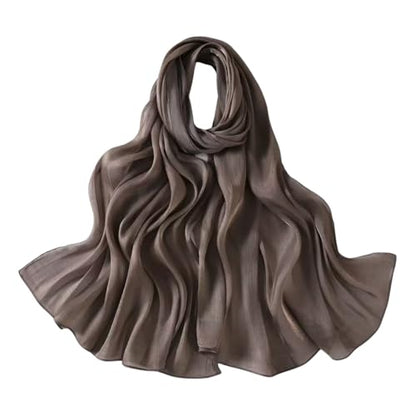 SUNDSGT Hijab Scarf for Women Silk Feeling Hijabs for Women Muslim Lightweight - color: Dark Brown