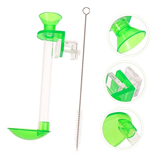 HANABASS Shrimp Feeder Tube Transparent Aquarium Fish Feeder with Adjustable Length Hook Design Spot Feeding Accessory for Shrimp Crabs Clams Tropical Fish 11.81 X 1.96 X 1.18 in Cleaning Brush