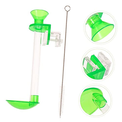 HANABASS Shrimp Feeder Tube Transparent Aquarium Fish Feeder with Adjustable Length Hook Design Spot Feeding Accessory for Shrimp Crabs Clams Tropical Fish 11.81 X 1.96 X 1.18 in Cleaning Brush