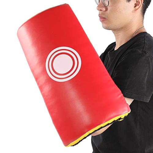 Taekwondo Block Target, Kickboxing Training Equipment, Curved Kick Pad with High - Density Sponge and PU Leather for Adults and Kids, Ergonomic Hand Guard for Martial - color: Red Yellow