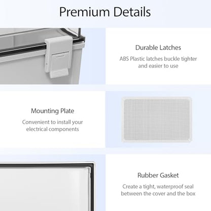 Electrical Box, IP65 Waterproof Dustproof ABS Plastic Enclosure, Outdoor and Indoor Project Box Hinged Clear Cover with Mounting Plate Wall Brackets,Outer Dimension 23.6"x 15.7" x 8.7", Grey - size: 23.6"x 15.7" x 8.7" (1pc)