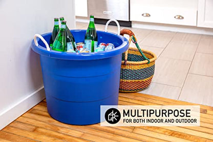United Solutions 19 Gallon Rope Handle Tub, 2-Pack, Heavy-Duty Organization and Easy-Access Storage Tub, Multi-Purpose, Made with Rugged Plastic, Black
