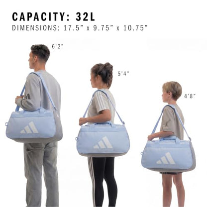 adidas Power Gym Bag – Lightweight Small Duffel - color: Glow Blue/White/Grey Three