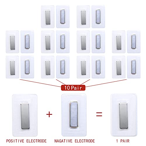 SEMINI Hidden Sew Magnetic Snap Invisible Hidden Sew in PVC Hidden Purse Closure for Fastener Handbag Cloth Clasp DIY Craft Sewing Tools (30x10mm) - size: 30x10mm,Rectangular