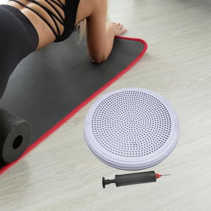 Balance Mat Yoga Mat Wobble Cushion Wiggle Seat Balance Disc Flat Pad Stability for Gymnastics Gym Fitness Yoga Kids 13.39 Inch - color: Gray