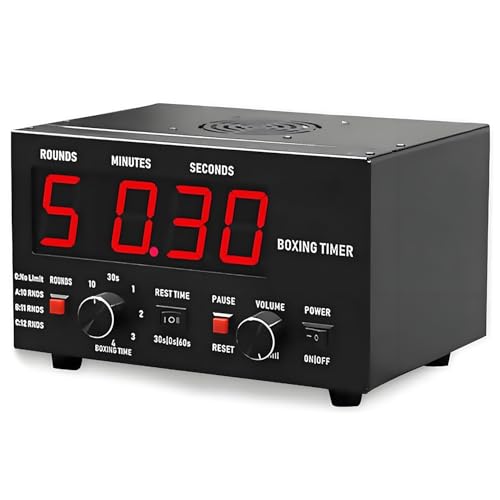 Professional Gym Interval Timer,Portable Classic Boxing Interval Timer,with Led Display,Selectable Training Time & Cycle Repetitions,for Muay Thai,MMA,Kickboxing Red - color: Red