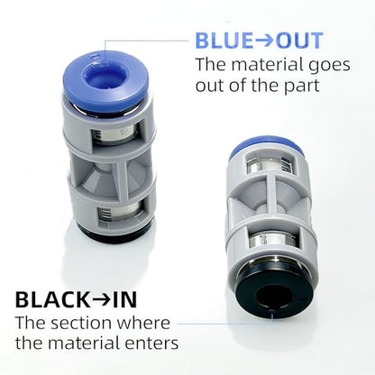 PTFE Tube Coupler for 3D Printer, Pneumatic Push-to-Connect Fitting – Connects PTFE Tube Between Buffer and Tool Head, Replacement Connector for P1 X1 X1C P1P P1S Series