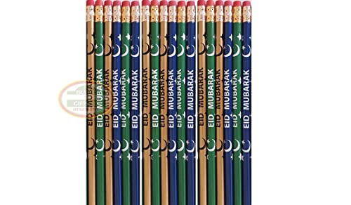 Eid Mubarak Pencils Eid Pencils Eid Ramadan Favors (100) Eid Customized Party Favors Decoration Arabic Novelty Muslim Gifts Wholesale (EID MUBARAK) - style: EID MUBARAK