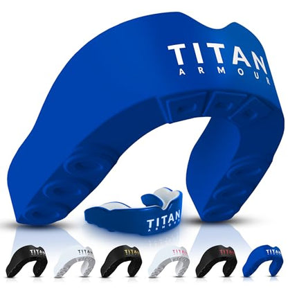 Mouth Guard Boxing, Dual-Layer Boil & Bite Mouthguard, Adult | Premium Dual-Layer | Case Included | Adult & Youth Custom-Fit Mouthpiece | Football, MMA, Hockey, Lacrosse, BJJ, Basketball - color: Blue, size: Junior Under 11