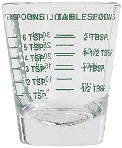 Kolder Mini Measure Heavy Glass, 20-Incremental Measurements Multi-Purpose Liquid and Dry Measuring Shot Glass, Green - color: Green, size: Single