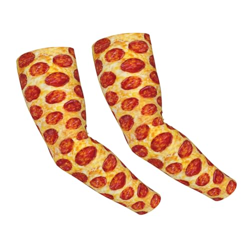 Arm Sleeves Outdoor Garden Sports Cooling Sun Sleeve for Women Men Farm - color: Pizza