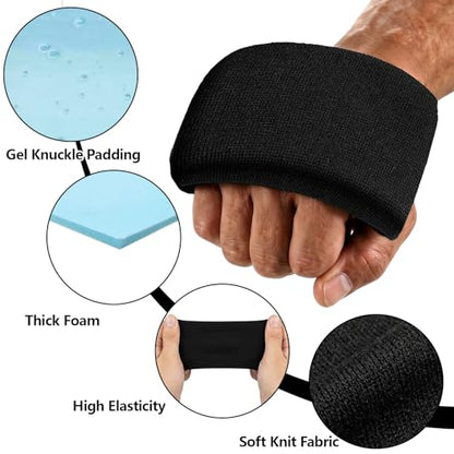 1/2/4pairs Knuckle Guards for Boxing Gel Hand Guard Protection Boxing Knuckle Pads Gel Hand Wraps for Men Women Fitness Athletes Muay Thai Kickboxing MMA Combat Sports Training Sparring Supplies - color: black