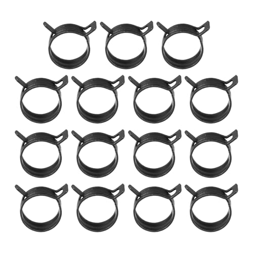 PATIKIL Spring Band Hose Pipe Clamps for 20-22.5mm OD Hose, 25 Pack Silicone Vacuum Constant Tension Band Clips for Fuel Line Silicone Air Hose Tube Water Pipe, Black - color: Black, size: 20-22.5mm