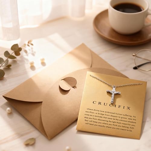 Dainty Silver Necklace for Women - Ankh Jesus Horse Celtic Cross Necklace for Women, Dainty Charm Spider Christian Gifts for Friends Sister Mom, Birthday, Christmas, Mother's Day, Graduation Gifts - style: Jesus