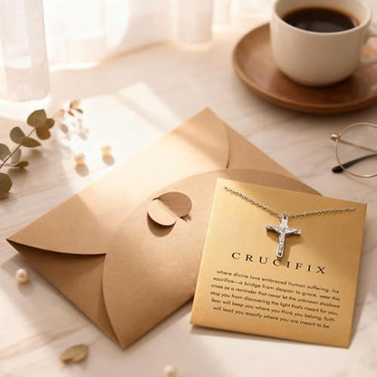 Dainty Silver Necklace for Women - Ankh Jesus Horse Celtic Cross Necklace for Women, Dainty Charm Spider Christian Gifts for Friends Sister Mom, Birthday, Christmas, Mother's Day, Graduation Gifts - style: Jesus