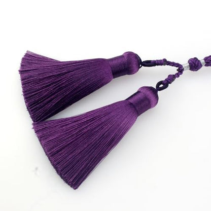 Muslims Islamic Dhikr 33 Tasbeeh Tasbih Prayer Beads, Purple Glass Beads with Tassel
