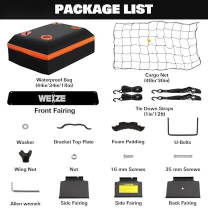 WEIZE Heavy Duty 64"x 39" Roof Rack, Rooftop Cargo Carrier Basket with Waterproof Bag, Tie Down Strap & Net, Car Top Luggage Holder for SUV, 150lb Capacity, Steel Construction - size: 64" x 39" x 5"