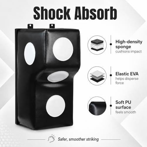 Wall Mount Boxing Training Bag - Uppercut Boxing Training Punching Target - Heavy Punching Bag for Adults for Bedroom/Living Room/Gym - color: Black (15.7*11.8*27.5 Inch)