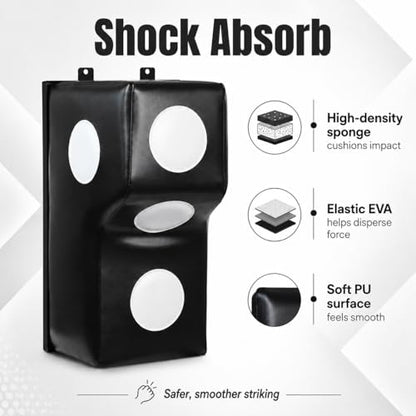 Wall Mount Boxing Training Bag - Uppercut Boxing Training Punching Target - Heavy Punching Bag for Adults for Bedroom/Living Room/Gym - color: Black (15.7*11.8*27.5 Inch)