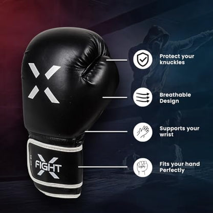 Professional Boxing Gloves Men Women – Pro Training Sparring Gloves, Heavy Bag, MMA Kickboxing Muay Thai Gloves – Hook & Loop with Wrist Support - color: Black/White, size: 8oz