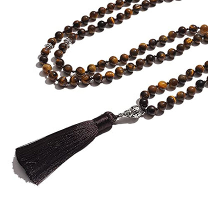 Tasbih Prayer Beads Allah & Muhammad Islamic Prayer Rosary Muslim Islam Misbaha Tasbeeh Sibha 99 Prayer Beads Necklace 33 Prayer Beads Bracelet - color: 8mm Yellow Tiger Eye 99 Beads
