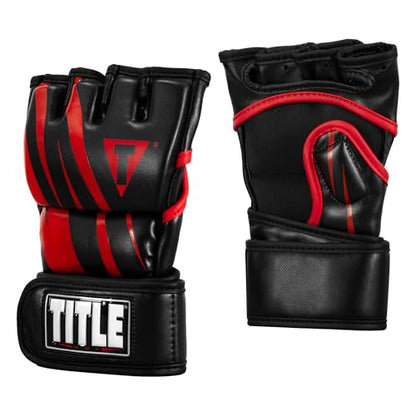 Title MMA Contender Training Gloves - color: Red/Black, size: Standard