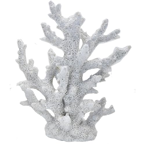 Etlemonde Coastal Beach White Coral Reef Statue Home Decor | Perfect for home, desk, bathroom, or shelf. Nautial resin sculpture, great gift for ocean lovers. - color: White Coral