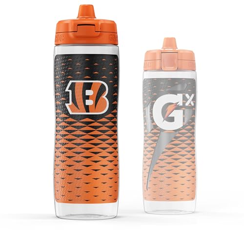 Gatorade Gx NFL Non-Slip Squeeze Bottles, 30 fl oz, Gx Hydration System - color: Cincinati Bengals
