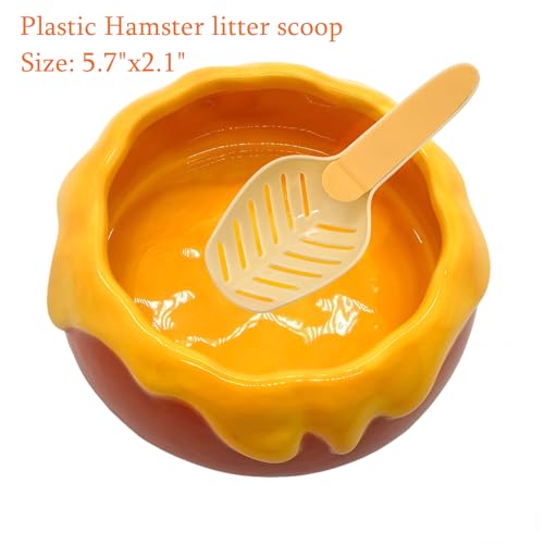 M2cbridge Ceramic Pudding Hamster Food Bowl Feeding Dish Water Bow for Guinea Pig Hedgehog Small Animal(Orange) - color: Orange