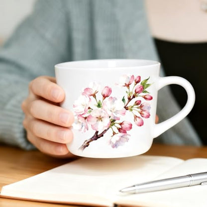 Peacoblue 18 Sheets Rub on Transfers for Crafts, Cherry Blossom 3.6"x3.9" UV DTF Cup Wraps Waterproof Rub on Cold Transfers Stickers for Wood Glass Metal Cup Tumblers Mirrors Mugs Home Decor - style: Cherry Blossom