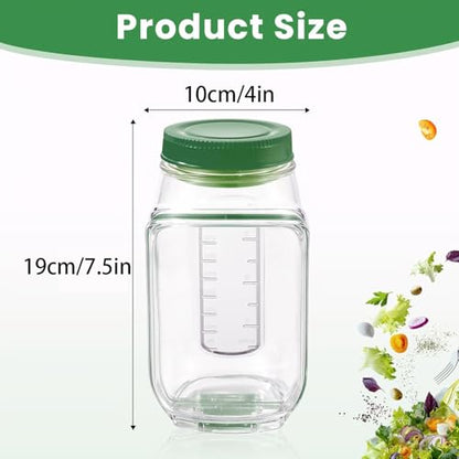 2025 New Side-Opening Salad Jar - Leakproof Mason Jar Container, Dishwasher Safe, All-in-One Meal Prep Solution for Fresh Lunches On-the-Go(2PC) - color: 2PC