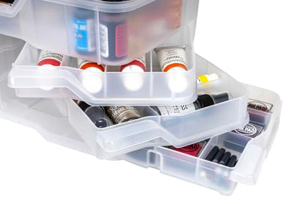 Clear Plastic Organizer - ArtBin - Small Parts Organizer - for DIY Arts & Crafts Storage Boxes & Organizers, Sewing Storage - Storage Box with Compartments, Project Box - Large (6 Pivot Trays) 6963PB - style: Large (6 Pivot Trays)