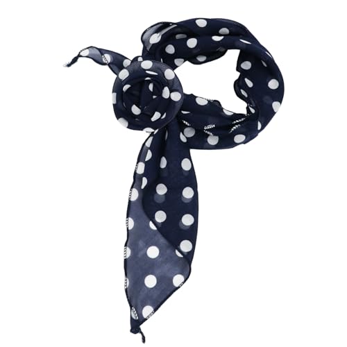 Polka Dot Scarf for Women Chiffon Womens Scarves with Clip Flower - color: Coffee
